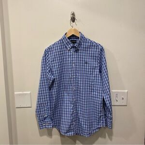 Ralph Lauren button down shirt boys size 20 blue and white plaid